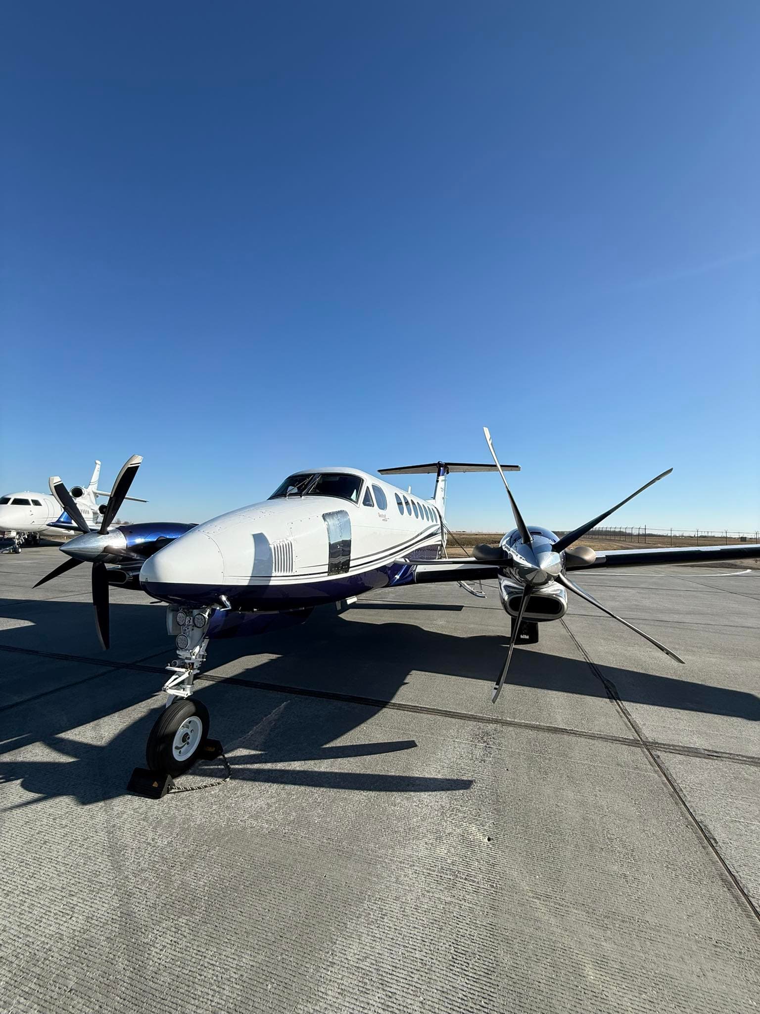 Good Spirit Air King Air fleet lined up on the winter ramp in Saskatoon